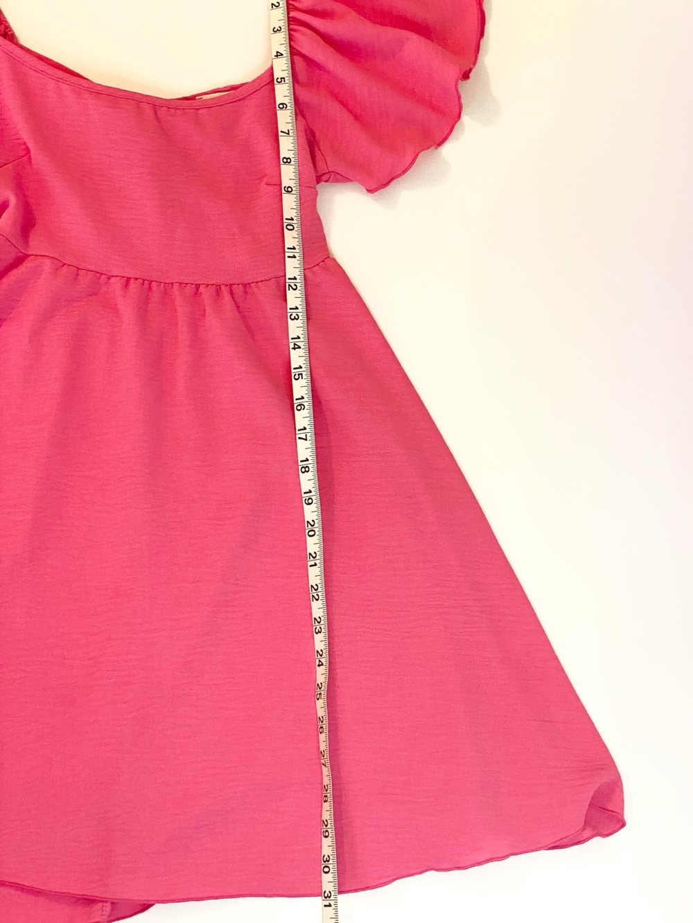 See You Monday Pink Flutter Sleeve Open Back Tie Dress Cotttage XS Barbiecore - Picture 9 of 11